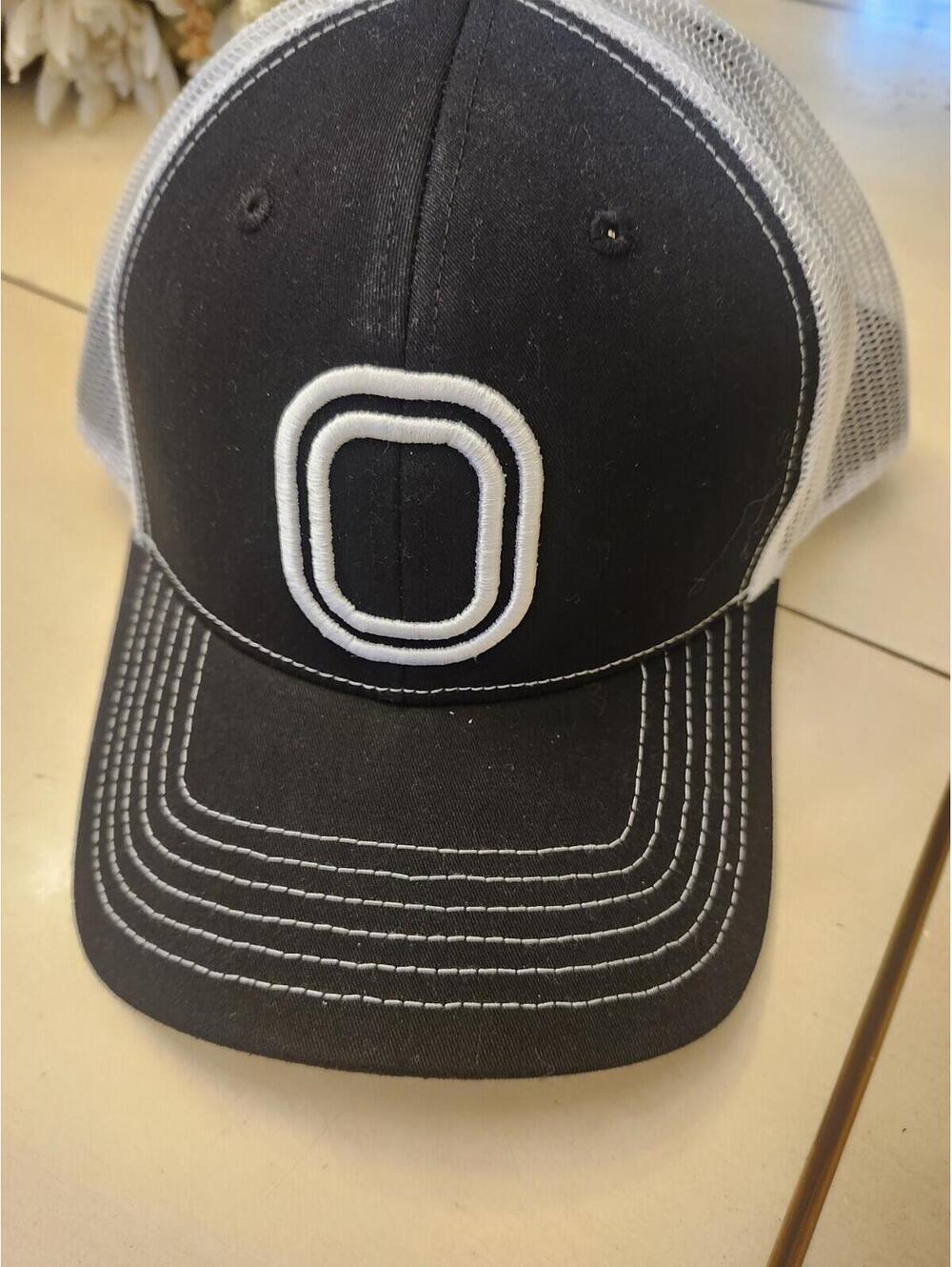Overtime Black White Trucker Hat Adjustable Breathable Mesh Back Sports